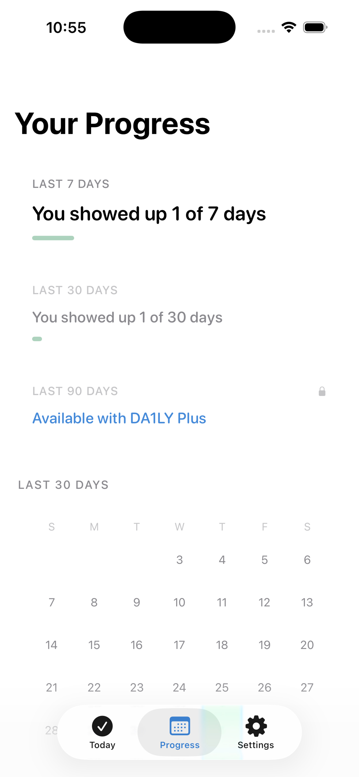 Progress Calendar View